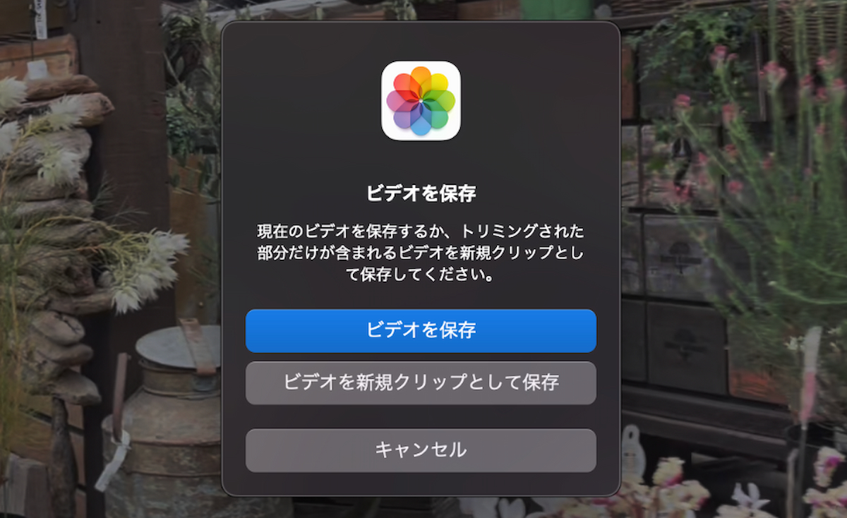 mac 動画トリミング手順3