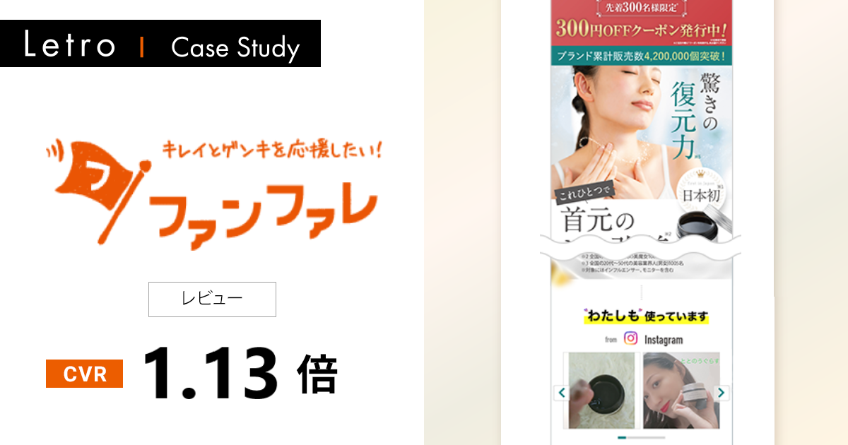 【新規獲得LPでCVR1.13倍に向上】福岡生まれの健康食品・化粧品通販「ファンファレ」