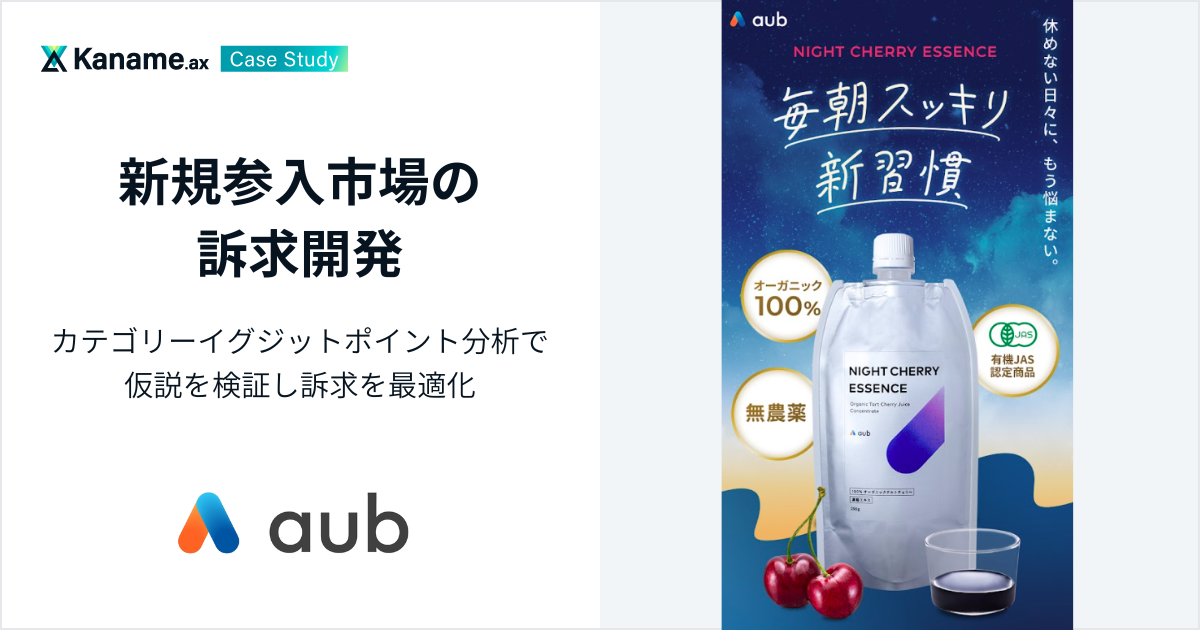 AuB｜新規参入市場の訴求開発：カテゴリーイグジットポイント分析で仮説を検証し訴求を最適化